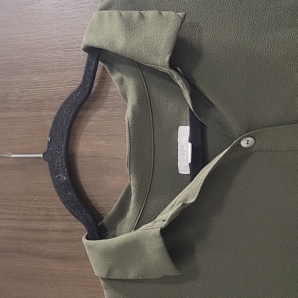 J. Jill-Button Up Collared Blouse Olive Green-Size XLarge - Picture 8 of 15